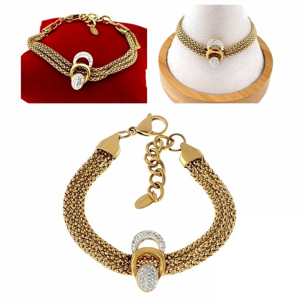 BRACELET GOLD CELEBRITY NEREZOVÁ OCEL