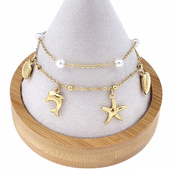 BRACELET GOLD CELEBRITY NEREZOVÁ OCEL