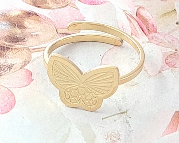 Ring 18,30 mm, goldener Edelstahl