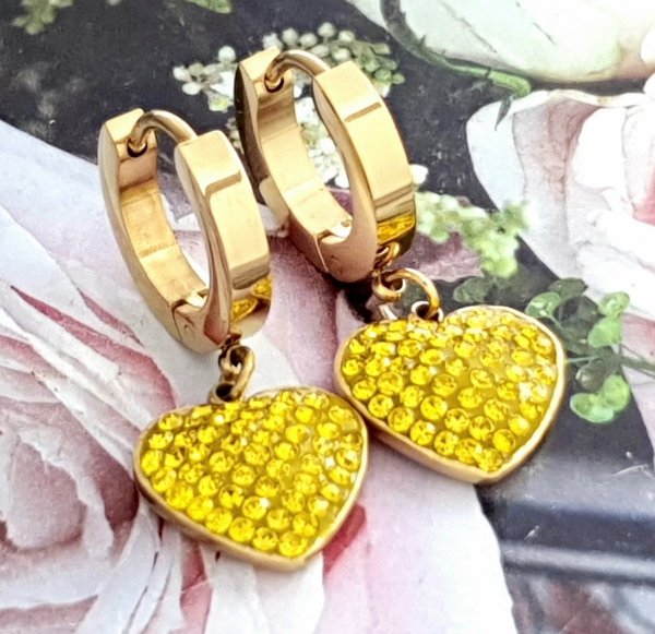goldene Ohrringe aus Edelstahl