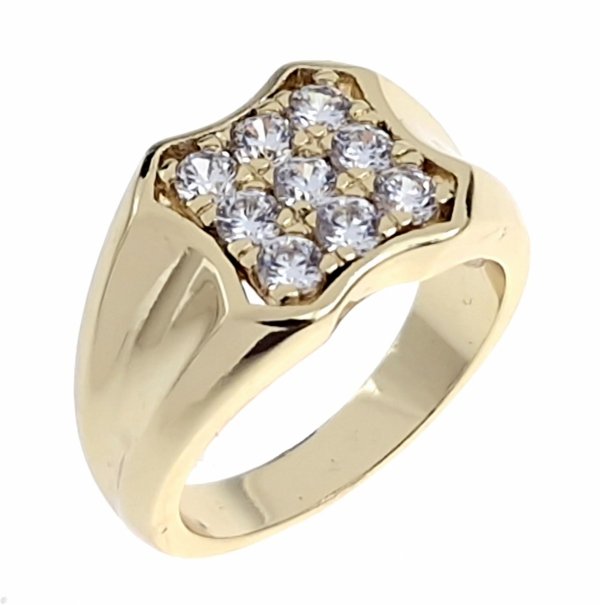 Goldring 18,60 mm. vergoldete Verlobung Xuping