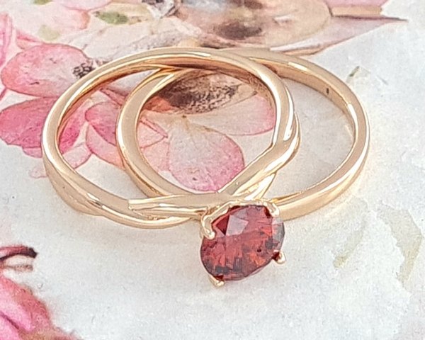 Goldring 17,60 mm. vergoldete Verlobung Xuping