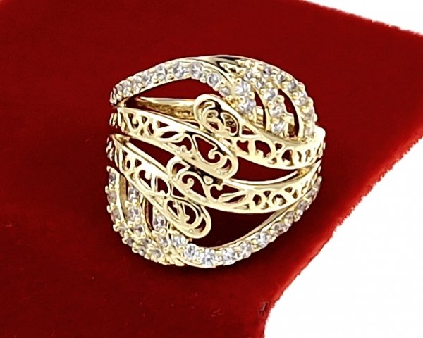 Goldring 18,60 mm. vergoldete Verlobung Xuping