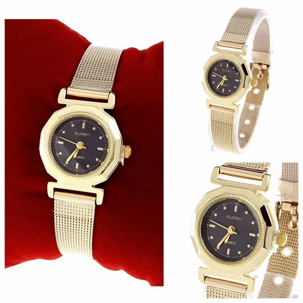 Damenuhr golden kurren Edelstahl