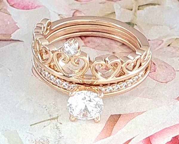 Goldring 18,60 mm. vergoldete Verlobung Xuping
