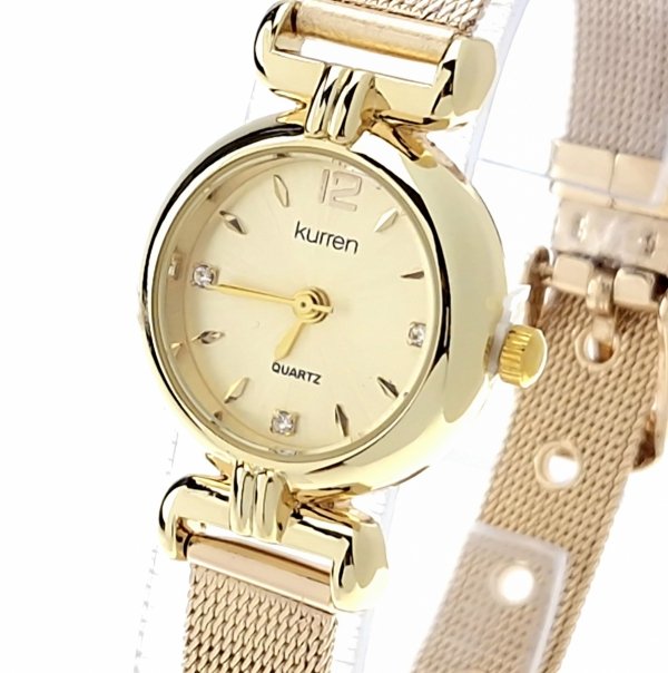 Damenuhr golden kurren Edelstahl