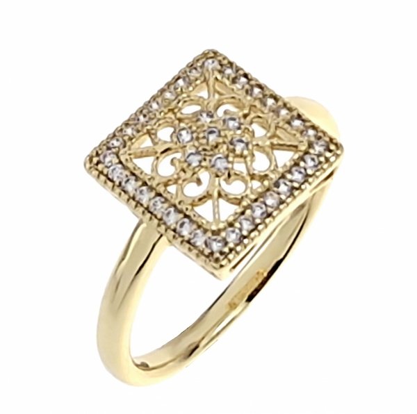 Goldring 18,60 mm. vergoldete Verlobung Xuping