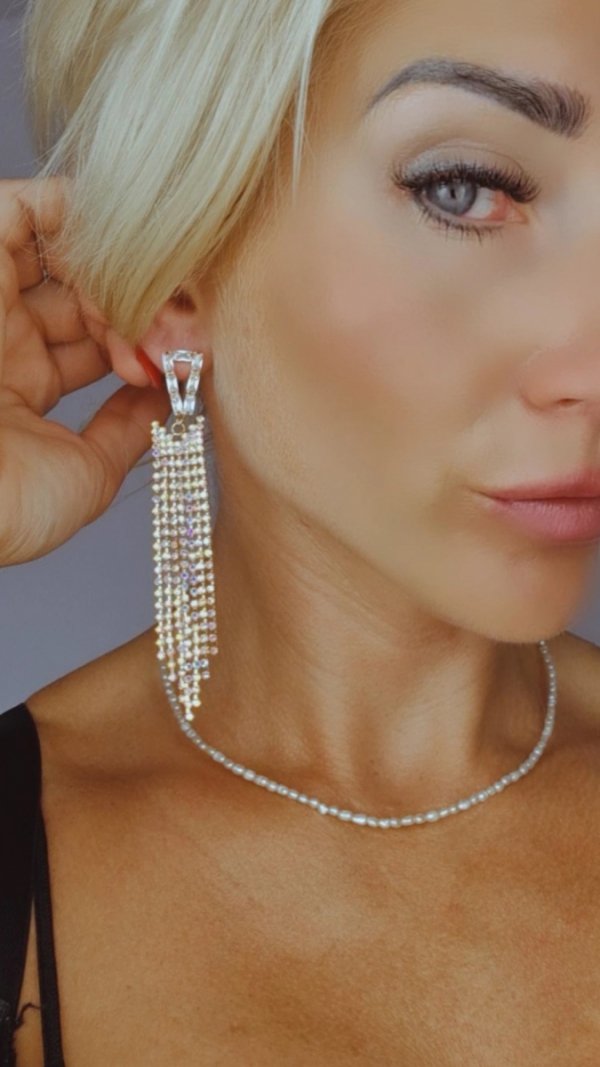 OHRRINGE GOLD LANGE ZIRKONIA HOCHZEIT HOCHZEIT