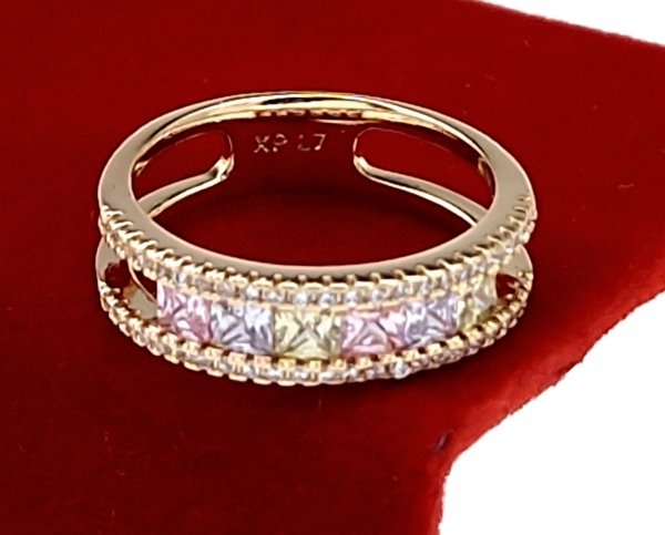 Goldring 18,60 mm. vergoldete Verlobung Xuping