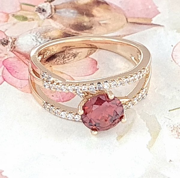 Goldring 17,30 mm. vergoldete Verlobung Xuping