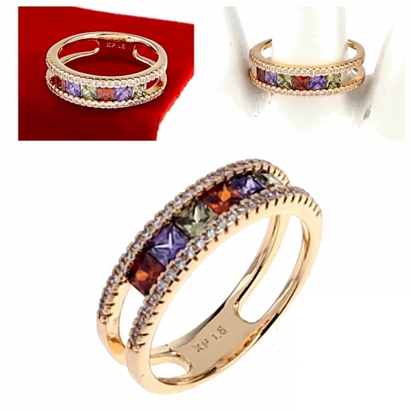 Goldring 18,60 mm. vergoldete Verlobung Xuping