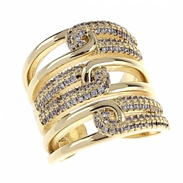 Goldring 17,00 mm. vergoldete Verlobung Xuping