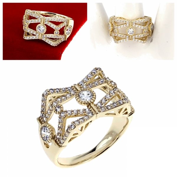 Goldring 18,60 mm. vergoldete Verlobung Xuping