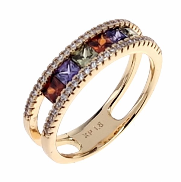 Goldring 18,60 mm. vergoldete Verlobung Xuping