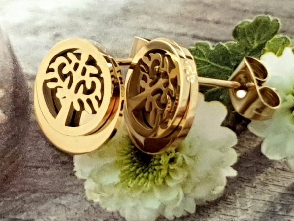 goldene Ohrringe aus Edelstahl