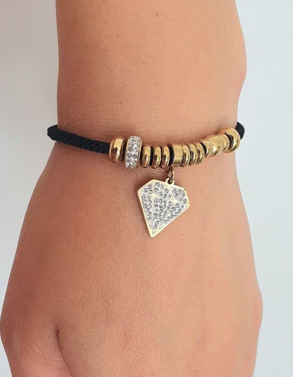 GOLDENES ARMBAND MIT EDELSTAHL