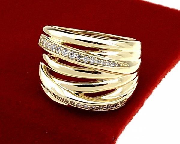 Goldring 18,60 mm. vergoldete Verlobung Xuping