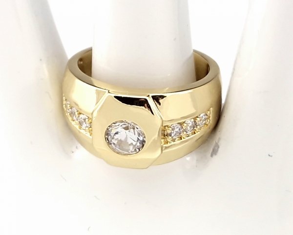 Goldring 18,60 mm. vergoldete Verlobung Xuping
