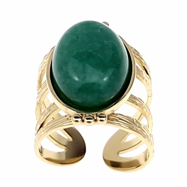 Ring 18,30 mm, goldener Edelstahl