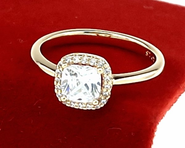 Goldring 18,60 mm. vergoldete Verlobung Xuping