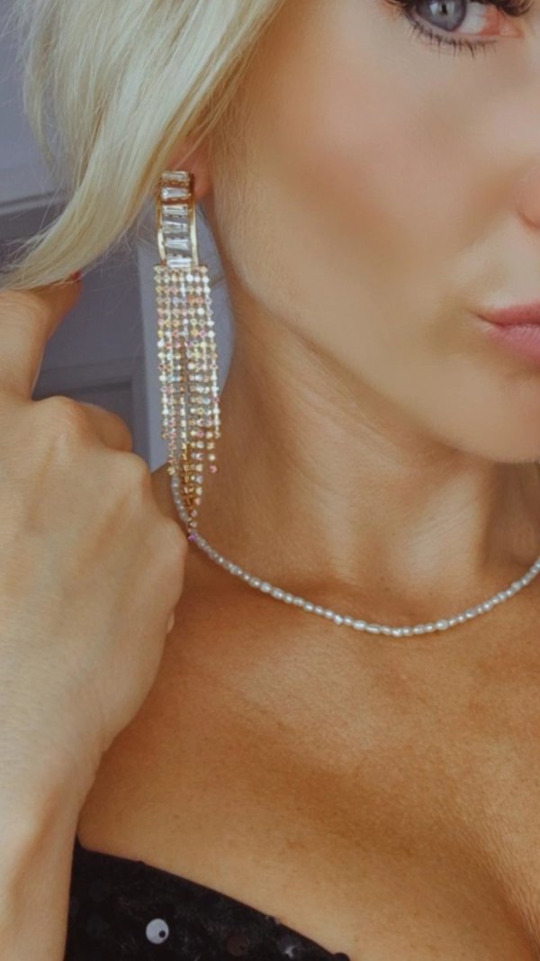 OHRRINGE GOLD LANGE ZIRKONIA HOCHZEIT HOCHZEIT