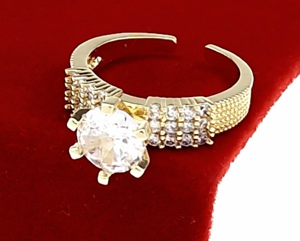 Goldring 17,00 mm. vergoldete Verlobung Xuping