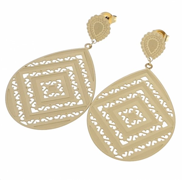 goldene Ohrringe aus Edelstahl