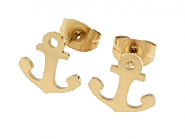 goldene Ohrringe aus Edelstahl