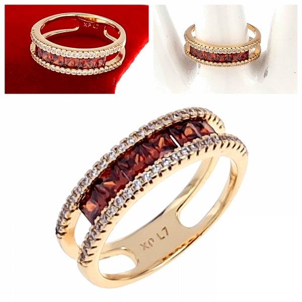 Goldring 18,60 mm. vergoldete Verlobung Xuping