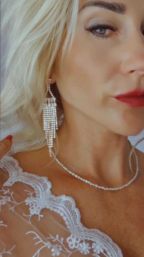 OHRRINGE GOLD LANGE ZIRKONIA HOCHZEIT HOCHZEIT
