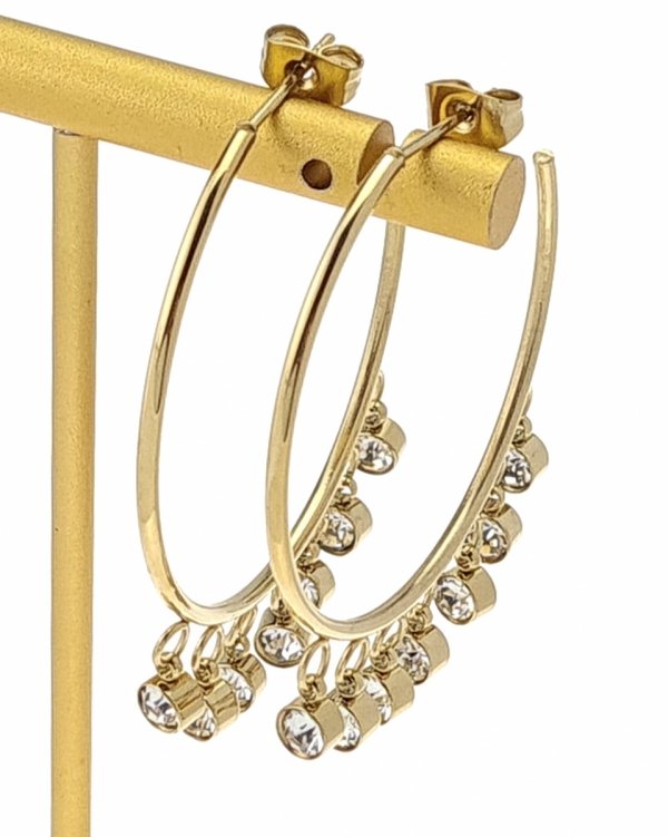 goldene Ohrringe aus Edelstahl