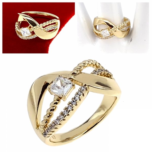 Goldring 18,60 mm. vergoldete Verlobung Xuping