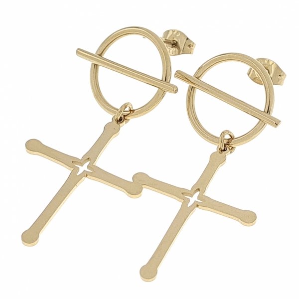 goldene Ohrringe aus Edelstahl