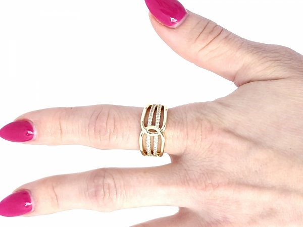 Goldring 17,00 mm. vergoldete Verlobung Xuping