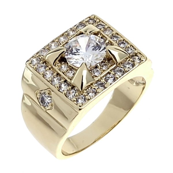 Goldring 18,60 mm. vergoldete Verlobung Xuping