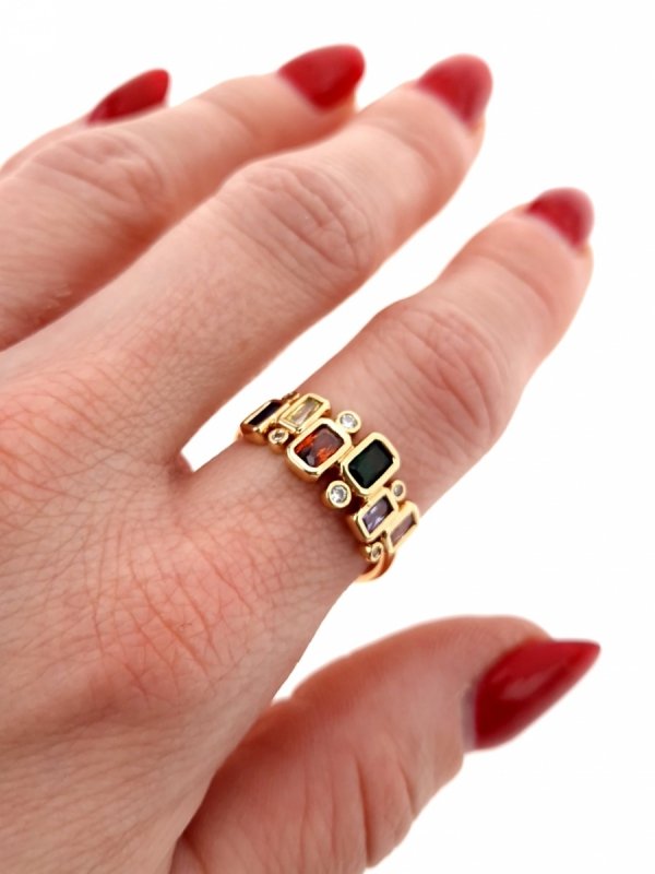 Goldring 18,60 mm. vergoldete Verlobung Xuping
