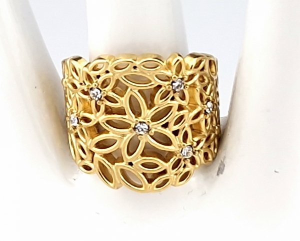 Ring 18,30 mm, goldener Edelstahl