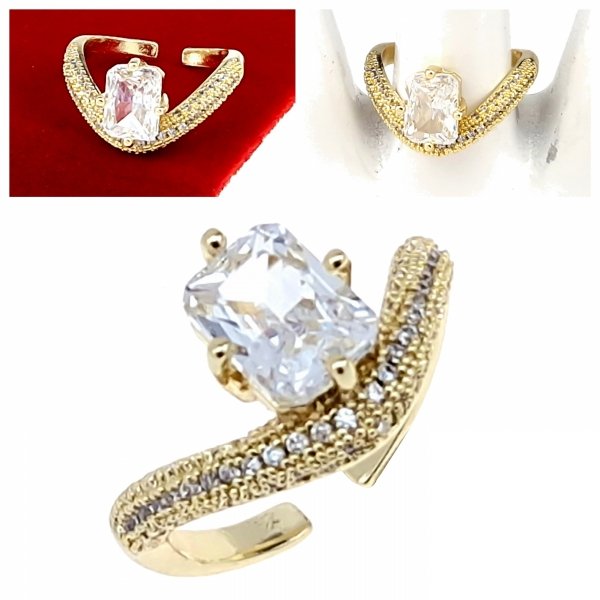 Goldring 17,00 mm. vergoldete Verlobung Xuping