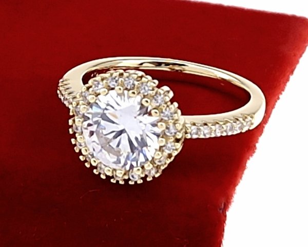Goldring 18,60 mm. vergoldete Verlobung Xuping