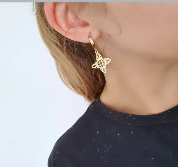 goldene Ohrringe aus Edelstahl