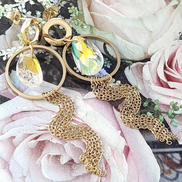 gold earrings made of stainless steel