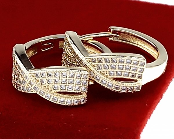 gold plated earrings with exclusive cubic zirconia