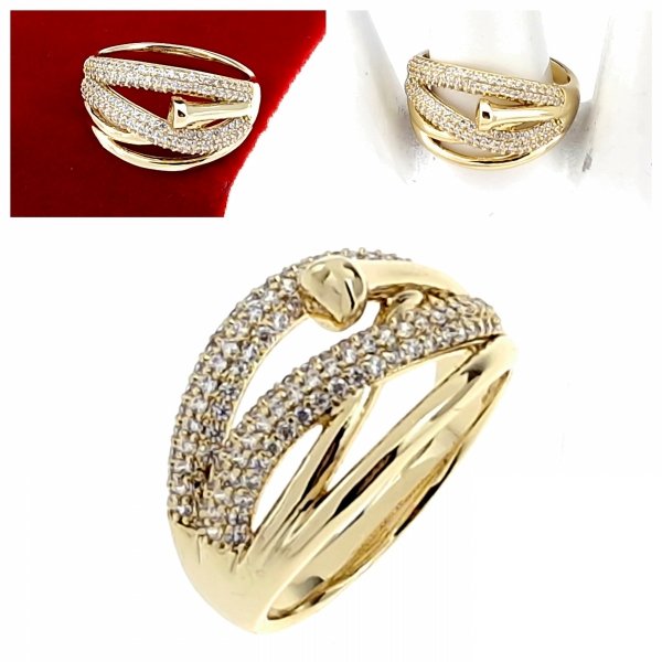 gold ring 18,60mm. gold-plated engagement xuping