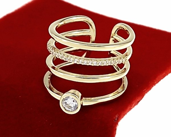 gold ring 17,00mm. gold-plated engagement xuping