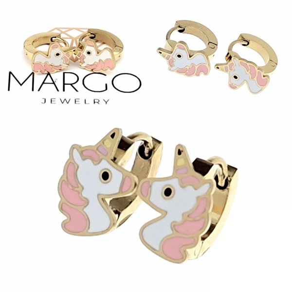 gold earrings made of stainless steel