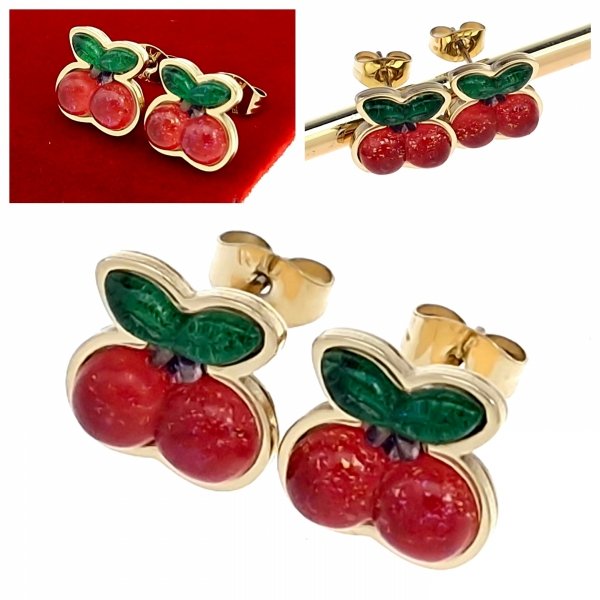 gold earrings made of stainless steel
