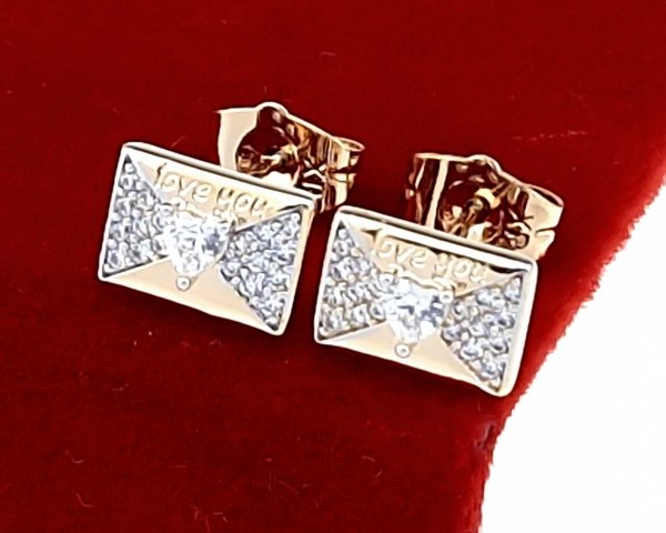 gold plated earrings with exclusive cubic zirconia