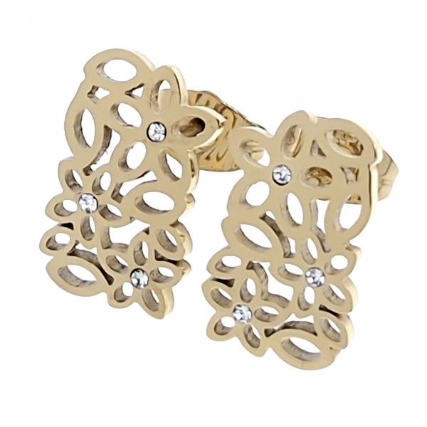 gold earrings made of stainless steel