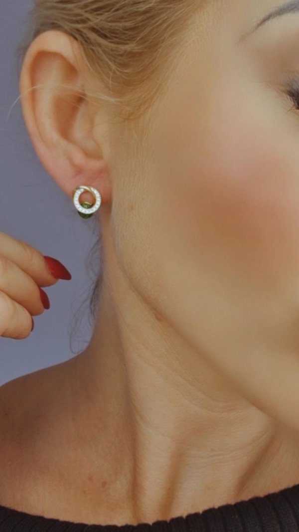 gold plated earrings with exclusive cubic zirconia