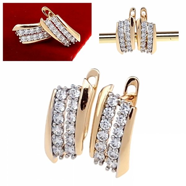 exclusive swarovski gold-plated earrings